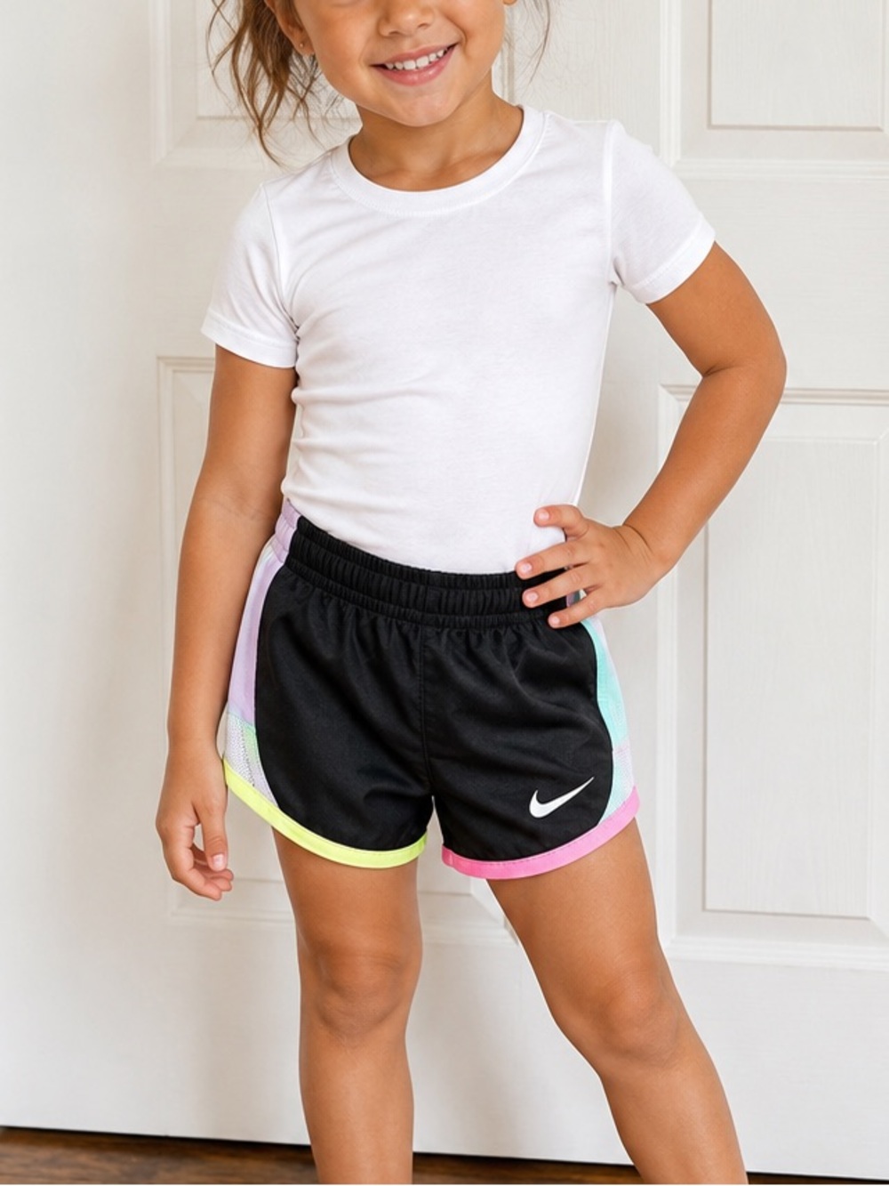 Nike Dri-FIT Girls Running Shorts Size 6 X -Large age 6-7 Nike Multicolor NWT